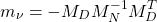 \begin{equation*} m_\nu = -M_DM_N^{-1}M_D^T \end{equation*}