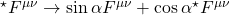 ^\star F^{\mu\nu}\rightarrow \sin \alpha F^{\mu\nu}+\cos \alpha ^{\star}F^{\mu\nu}