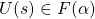 U(s)\in F(\alpha)