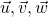 \vec{u},\vec{v},\vec{w}