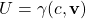 U=\gamma (c,\mathbf{v})