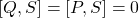\left[Q,S\right]=\left[P,S\right]=0