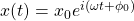 x(t)=x_0e^{i(\omega t+\phi_0)}