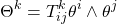 \begin{equation*} \Theta^k=T^k_{ij}\theta^i\wedge\theta^j \end{equation*}