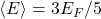 \langle E\rangle=3E_F/5