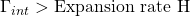 \Gamma_{int}>\mbox{Expansion rate H}