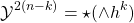 \begin{equation*} \mathcal{Y}^{2(n-k)}=\star (\wedge h^k) \end{equation*}