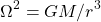 \[\Omega^2=GM/r^3\]