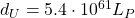 d_U=5.4\cdot 10^{61}L_P