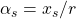 \alpha_s=x_s/r