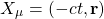 \[ X_\mu=(-ct,\mathbf{r})\]