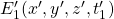 E'_1(x',y',z',t'_1)