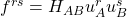 f^{rs}=H_{AB}u_A^ru_B^s