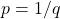 p=1/q