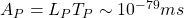 A_P=L_PT_P\sim 10^{-79}ms