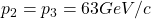 p_2=p_3=63GeV/c