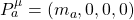 P^\mu_a =(m_a,0,0,0)