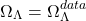 \[ \Omega_\Lambda =\Omega^{data}_{\Lambda}\]