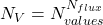 N_{V}=N_{values}^{N_{flux}}