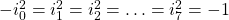 -i_0^2=i_1^2=i_2^2=\ldots =i_7^2=-1