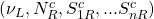 (\nu _L,N_R^c,S_{1R}^c,...S_{nR}^c)