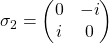 \sigma_2=\begin{pmatrix}0 & -i\\ i & 0\end{pmatrix}