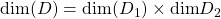 \mbox{dim}(D)=\mbox{dim}(D_1)\times \mbox{dim}D_2