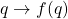 q\rightarrow f(q)