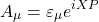 \begin{equation*} A_\mu=\varepsilon_\mu e^{iXP} \end{equation*}