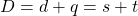 D=d+q=s+t