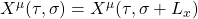 X^\mu(\tau,\sigma)=X^\mu(\tau,\sigma+L_x)
