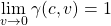 \[ \displaystyle{\lim_{v \to 0} \gamma (c,v) =1}\]