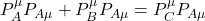 P^\mu_AP_{A\mu}+P^\mu_BP_{A\mu}=P^\mu_{C}P_{A\mu}