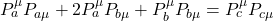 P^\mu_a P_{a\mu}+2P^\mu_a P_{b\mu}+P^\mu_b P_{b\mu}=P^\mu_c P_{c\mu}