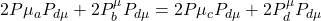 2P\mu_{a}P_{d\mu}+2P^\mu_bP_{d\mu}=2P\mu_cP_{d\mu}+2P^\mu_dP_{d\mu}
