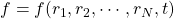 f=f(r_1,r_2,\cdots,r_N,t)