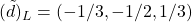 (\tilde{d})_L=(-1/3,-1/2,1/3)