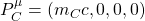 P^\mu_C=(m_C c,0,0,0)