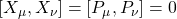 \left[X_\mu,X_\nu\right]=\left[P_\mu,P_\nu\right]=0