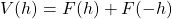 V(h)=F(h)+F(-h)