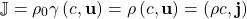 \[ \mathbb{J}=\rho_0\gamma\left(c,\mathbf{u}\right)=\rho\left(c,\mathbf{u}\right)=\left(\rho c,\mathbf{j}\right)\]