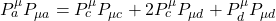 P^\mu_a P_{\mu a}=P^\mu_c P_{\mu c}+2P^\mu_c P_{\mu d}+P^\mu_d P_{\mu d}
