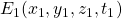 E_1(x_1,y_1,z_1,t_1)