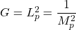 G=L_p^2=\dfrac{1}{M_p^2}