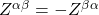 Z^{\alpha\beta}=-Z^{\beta\alpha}