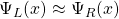 \Psi_L (x)\approx \Psi_R (x)