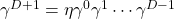 \gamma^{D+1}=\eta \gamma^0\gamma^1\cdots\gamma^{D-1}