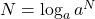 N=\log_a a^N