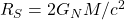 R_S=2G_NM/c^2