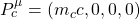 P^\mu_c=(m_c c,0,0,0)